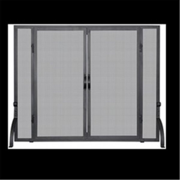 Uniflame S-1044 SINGLE PANEL BLACK WROUGHT IRON SCREEN WITH DOORS; MEDIUM, Uniflame, Mfr#: S-1044